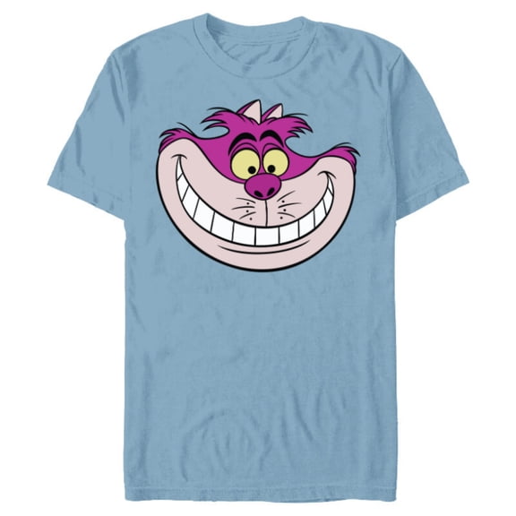 Disney Alice in Wonderland Cheshire Cat Grin - Short Sleeve Blended T-Shirt for Adults - Customized-Ocean Blue