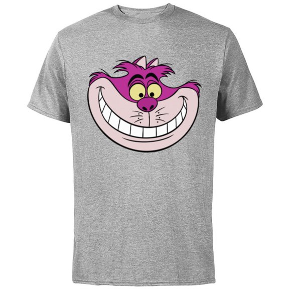 Disney Alice in Wonderland Cheshire Cat Grin - Short Sleeve Cotton T-Shirt for Adults - Customized-Athletic Heather