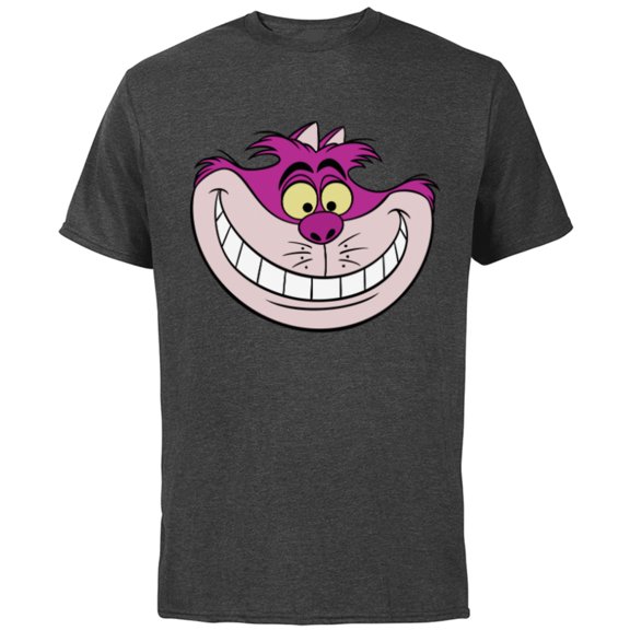 Disney Alice in Wonderland Cheshire Cat Grin - Short Sleeve Cotton T-Shirt for Adults - Customized-Charcoal