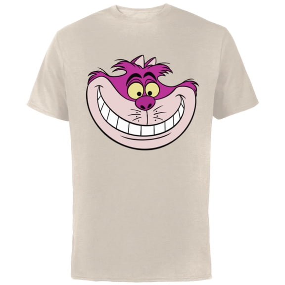 Disney Alice in Wonderland Cheshire Cat Grin - Short Sleeve Cotton T-Shirt for Adults - Customized-Natural