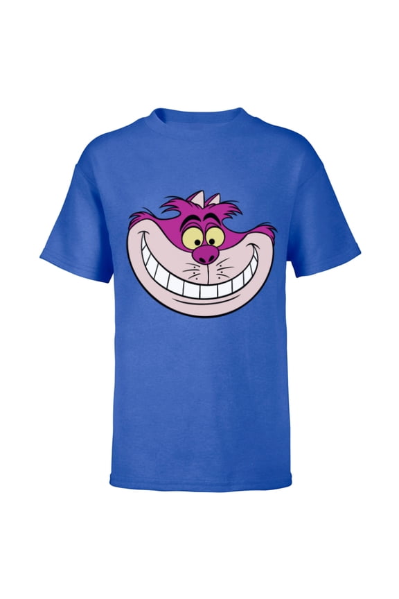 Alice in Wonderland Cheshire Cat Grin - Short Sleeve T-Shirt for Kids - Customized-Royal
