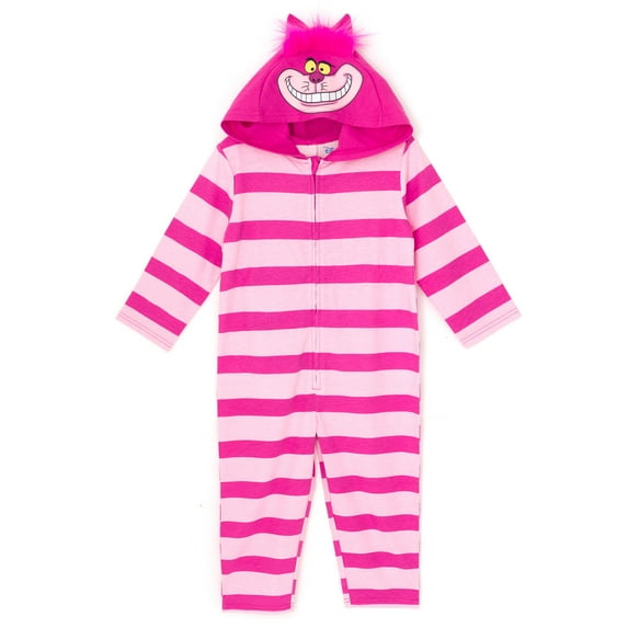 Disney Alice in Wonderland Cheshire Cat Infant Baby Boys Zip Up Coverall Tail Pink 18 Months