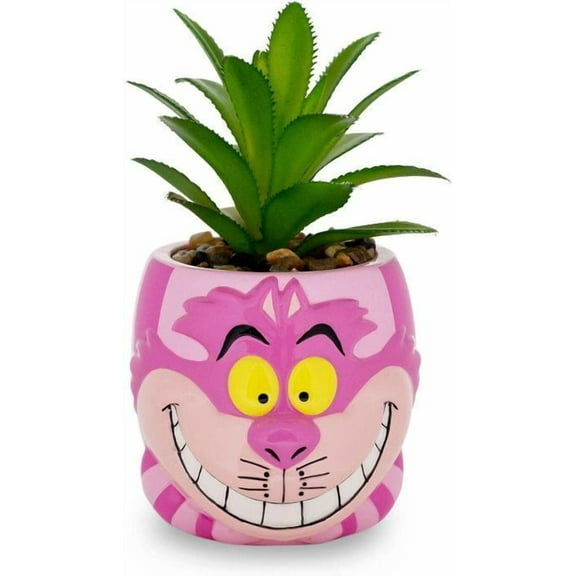 Disney Alice in Wonderland Cheshire Cat Mini Planter w/ Artificial Succulent