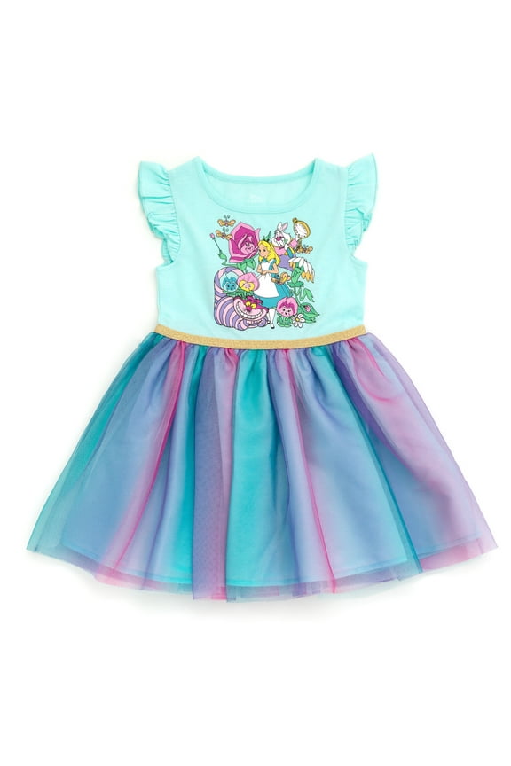 Alice in Wonderland Cheshire Cat White Rabbit Pleated Tulle tutu Dress Toddler to Big Kid