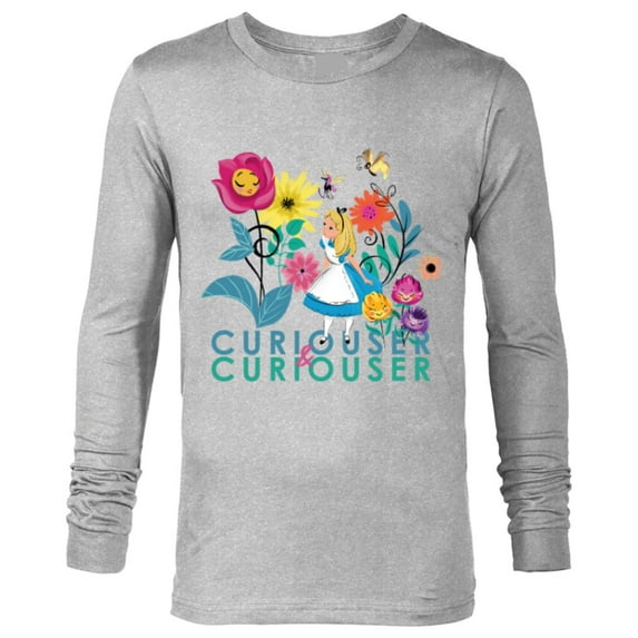 Disney Alice in Wonderland Curiouser & Curiouser - Long Sleeve T-Shirt for Men - Customized-Athletic Heather