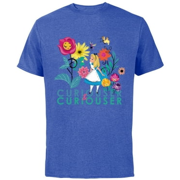 Disney Alice in Wonderland Curiouser & Curiouser - Short Sleeve Cotton T-Shirt for Adults - Customized-Royal Heather