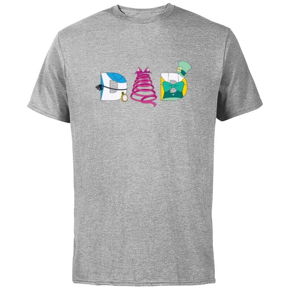 Disney Alice in Wonderland Father’s Day Birthday Best Dad - Short Sleeve Cotton T-Shirt for Adults - Customized-Athletic Heather