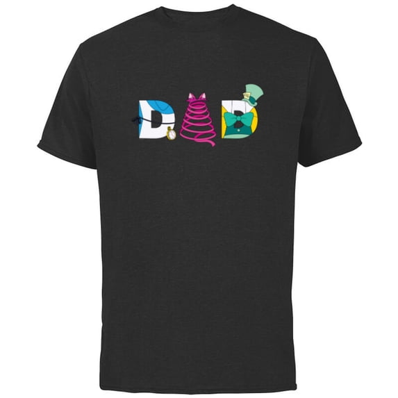 Disney Alice in Wonderland Father’s Day Birthday Best Dad - Short Sleeve Cotton T-Shirt for Adults - Customized-Black