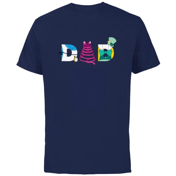Disney Alice in Wonderland Father’s Day Birthday Best Dad - Short Sleeve Cotton T-Shirt for Adults - Customized-Navy
