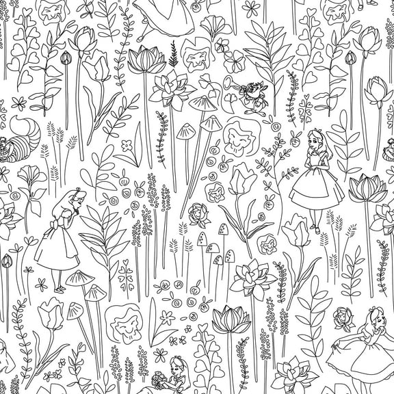 Disney Alice in Wonderland Garden Peel & Stick Wallpaper