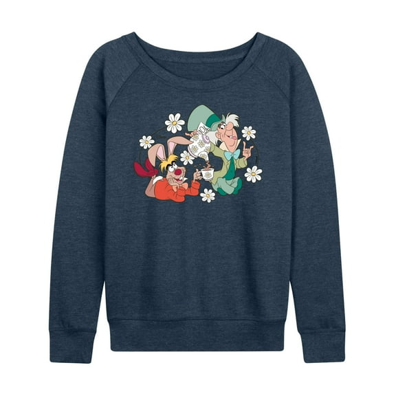 Disney - Alice in Wonderland - Hatter And Hare Daisy - Women's Lightweight French Terry Long Sleeve Shirt