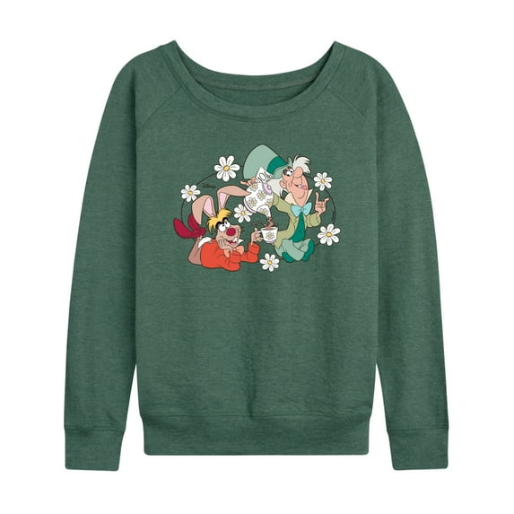 Disney - Alice in Wonderland - Hatter And Hare Daisy - Women's Lightweight French Terry Long Sleeve Shirt