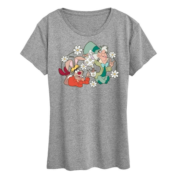 Disney - Alice in Wonderland - Hatter And Hare Daisy - Women's Short Sleeve Graphic T-Shirt