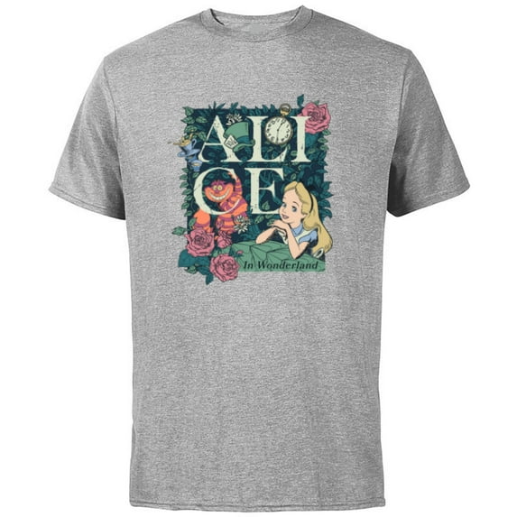 Disney Alice in Wonderland Modern Storybook - Short Sleeve Cotton T-Shirt for Adults - Customized-Athletic Heather