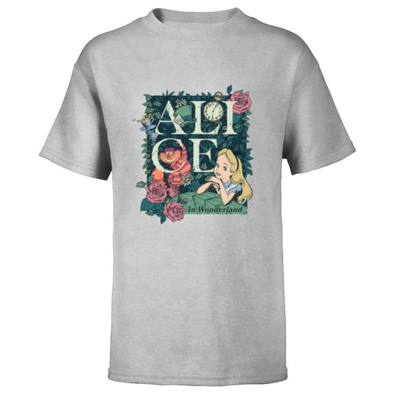 Disney Alice in Wonderland Modern Storybook - Short Sleeve T-Shirt for Kids - Customized-Athletic Heather
