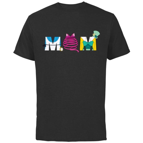 Disney Alice in Wonderland Mother’s Day Birthday Best Mom - Short Sleeve Cotton T-Shirt for Adults - Customized-Black