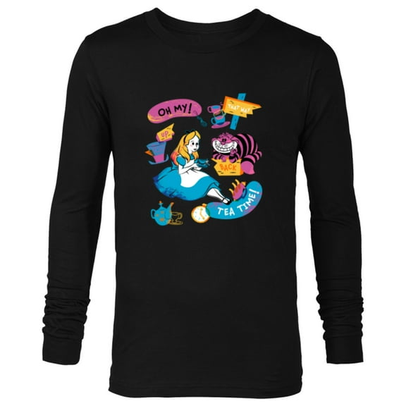 Disney Alice in Wonderland Oh My Tea Time - Long Sleeve T-Shirt for Men - Customized-Black