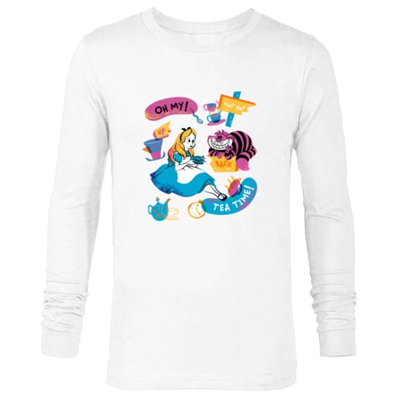 Disney Alice in Wonderland Oh My Tea Time - Long Sleeve T-Shirt for Men - Customized-White