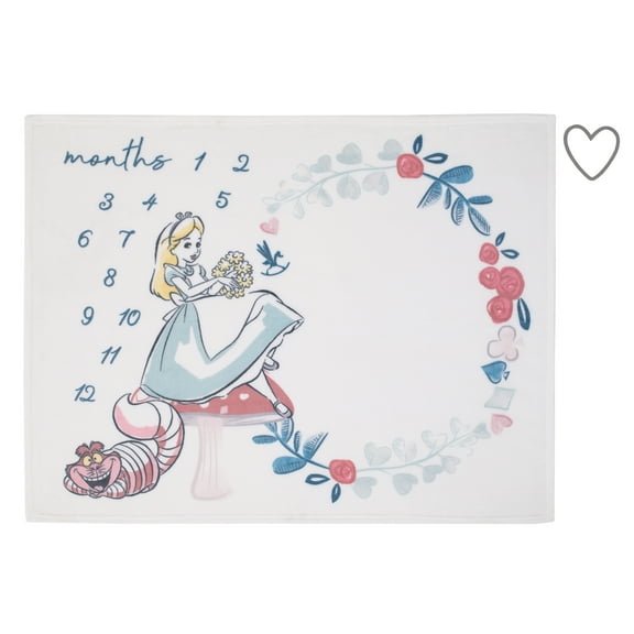 Disney Alice in Wonderland Photo Op Milestone Baby Blanket