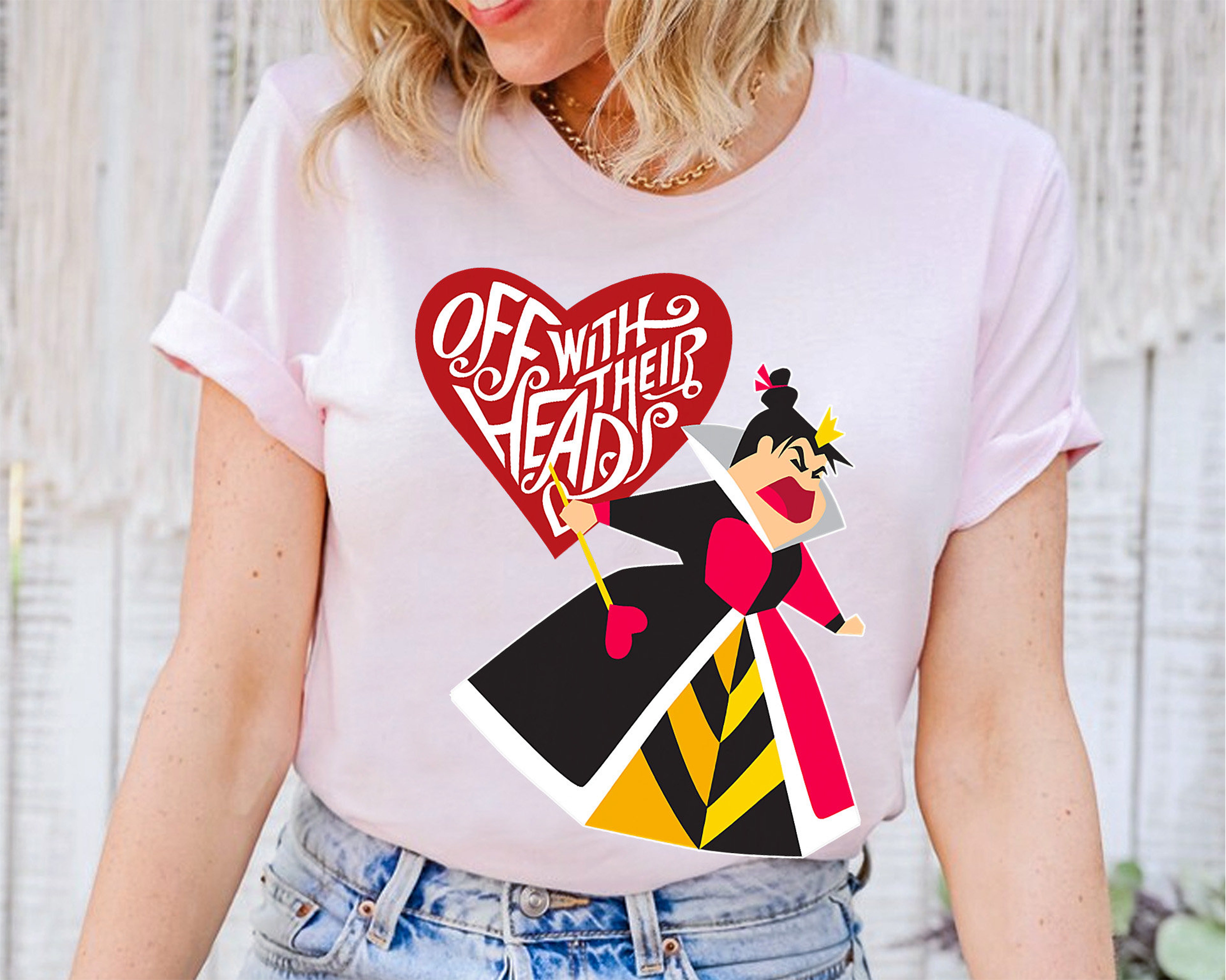 Disney Alice in Wonderland Queen of Hearts Off with Their Heads T-Shirt ...