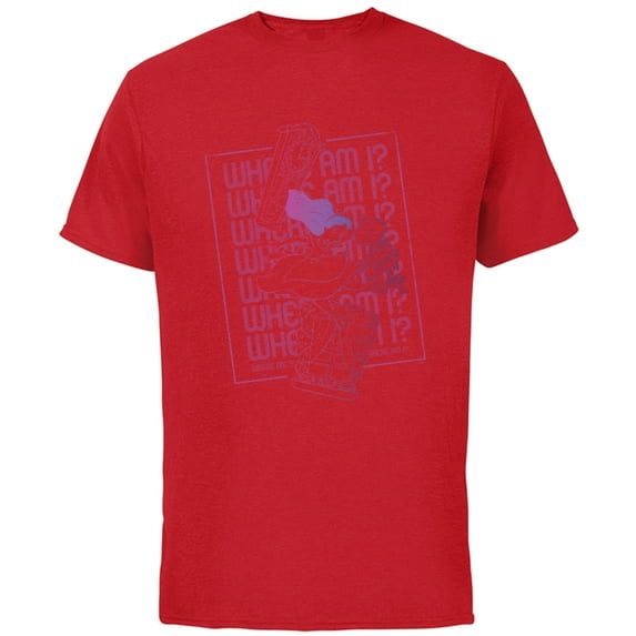 Disney Alice in Wonderland Rabbit Hole Falling Where Am I - Short Sleeve Cotton T-Shirt for Adults - Customized-Red
