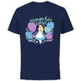 thumbnail image 1 of Disney Alice in Wonderland Spring Flowers Wonder-ful Easter - Short Sleeve Cotton T-Shirt for Adults - Customized-Navy, 1 of 5