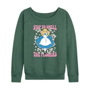 Disney - Alice in Wonderland - Stop To Smell Flowers - Women's Lightweight French Terry Pullover