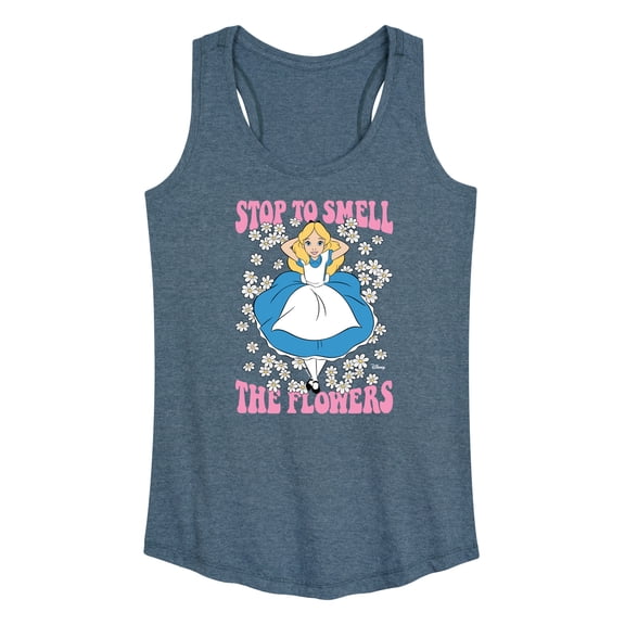 Disney - Alice in Wonderland - Stop To Smell Flowers - Women's Racerback Tank Top