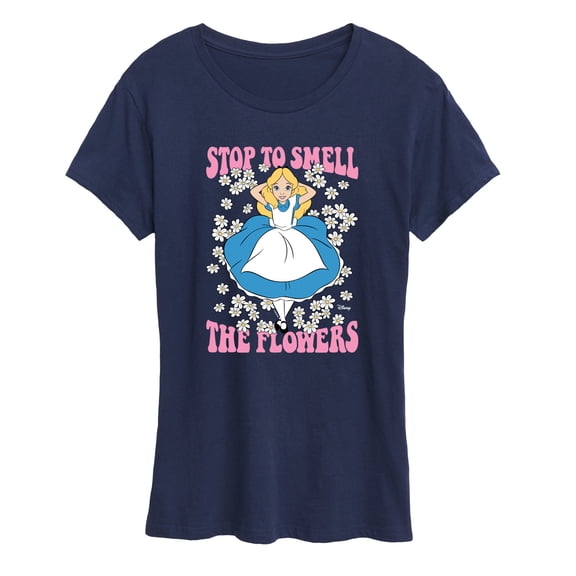 Disney - Alice in Wonderland - Stop To Smell Flowers - Women's Short Sleeve Graphic T-Shirt