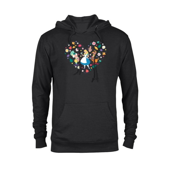 Disney Alice in Wonderland Tea Party Heart Valentine’s Day - Pullover Hoodie for Adults - Customized-Black