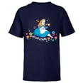 thumbnail image 1 of Disney Alice in Wonderland Wildflower Valentine’s Day - Short Sleeve T-Shirt for Kids - Customized-Navy, 1 of 5