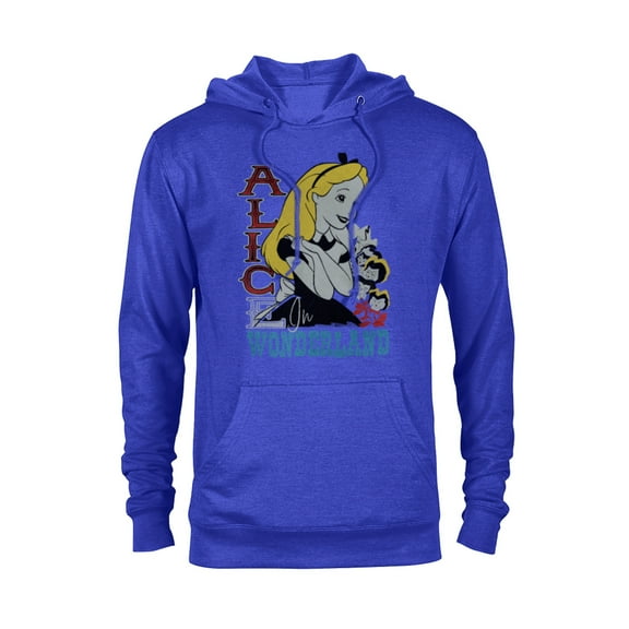 Disney Alice in Wonderland with Flowers Vintage Retro - Pullover Hoodie for Adults - Customized-Navy