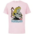 thumbnail image 1 of Disney Alice in Wonderland with Flowers Vintage Retro - Short Sleeve Cotton T-Shirt for Adults - Customized-Soft Pink, 1 of 5