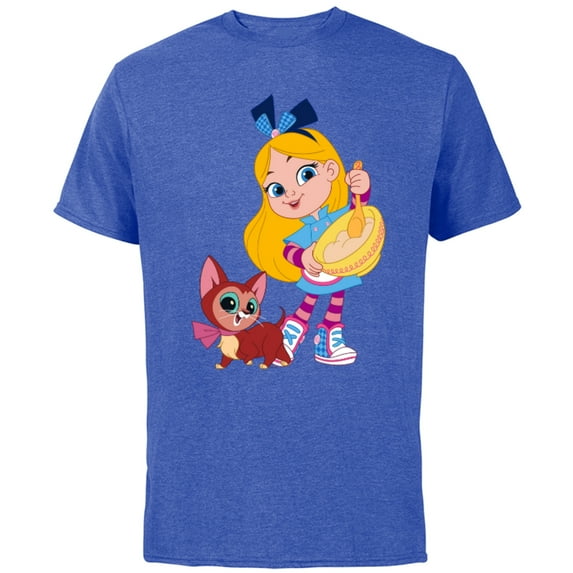 Disney Alice’s Wonderland Bakery Alice and Dinah - Short Sleeve Cotton T-Shirt for Adults - Customized-Royal Heather