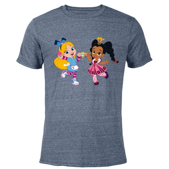 Disney Alice’s Wonderland Bakery Alice and Princess Rosa - Short Sleeve Blended T-Shirt for Adults - Customized-Navy Heather