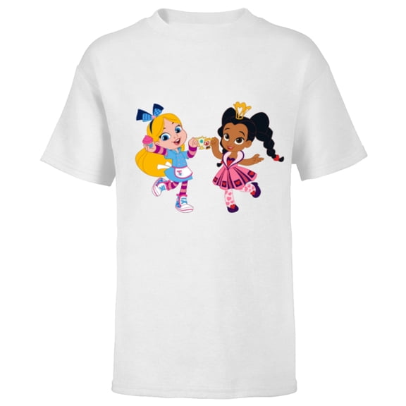 Disney Alice’s Wonderland Bakery Alice and Princess Rosa - Short Sleeve T-Shirt for Kids - Customized-White