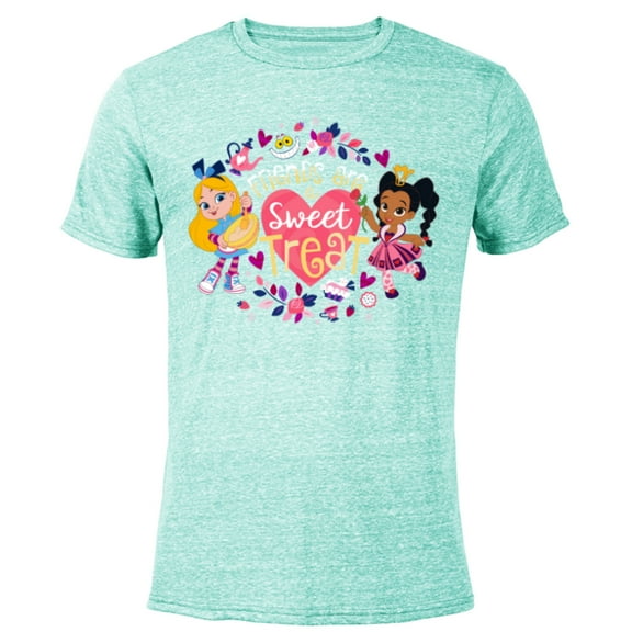 Disney Alice's Wonderland Bakery Friends are a Sweet Treat - Short Sleeve Blended T-Shirt for Adults - Customized-Ocean Blue