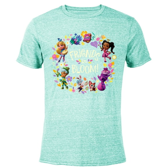 Disney Alice's Wonderland Bakery Friends in Bloom - Short Sleeve Blended T-Shirt for Adults - Customized-Ocean Blue
