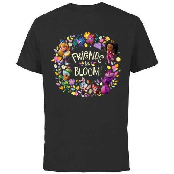 Disney Alice's Wonderland Bakery Friends in Bloom - Short Sleeve Cotton T-Shirt for Adults - Customized-Black