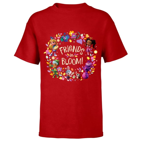 Disney Alice's Wonderland Bakery Friends in Bloom - Short Sleeve T-Shirt for Kids - Customized-Red