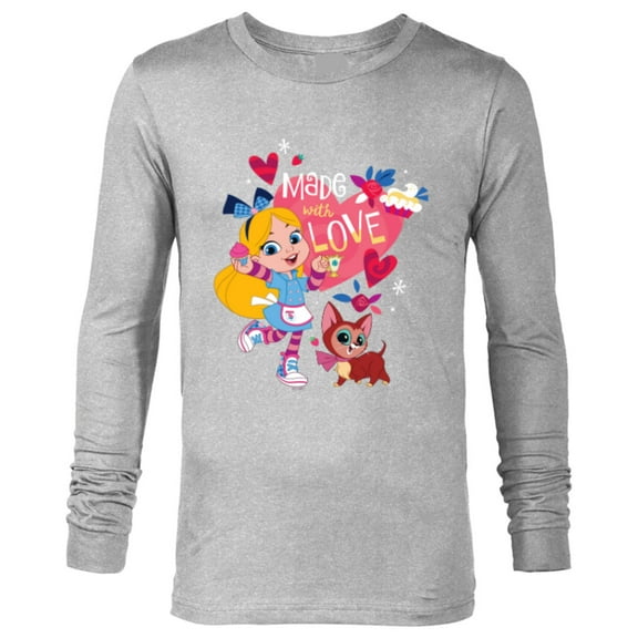 Disney Alice’s Wonderland Bakery Made with Love Valentine’s - Long Sleeve T-Shirt for Men - Customized-Athletic Heather