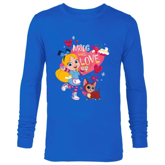 Disney Alice’s Wonderland Bakery Made with Love Valentine’s - Long Sleeve T-Shirt for Men - Customized-Navy