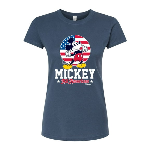 Disney - All American Mickey - Juniors Fitted Graphic T-Shirt