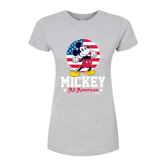 Disney - All American Mickey - Juniors Fitted Graphic T-Shirt