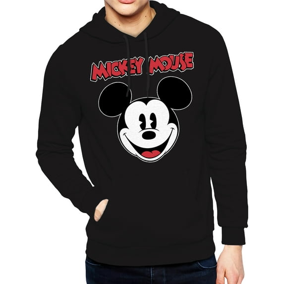 Disney All Gender Vintage Mickey Mouse Face Graphic Hoodie Sweatshirt, Men's Sizes S-3XL