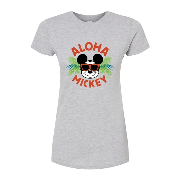 Disney - Aloha Mickey - Juniors Fitted Graphic T-Shirt