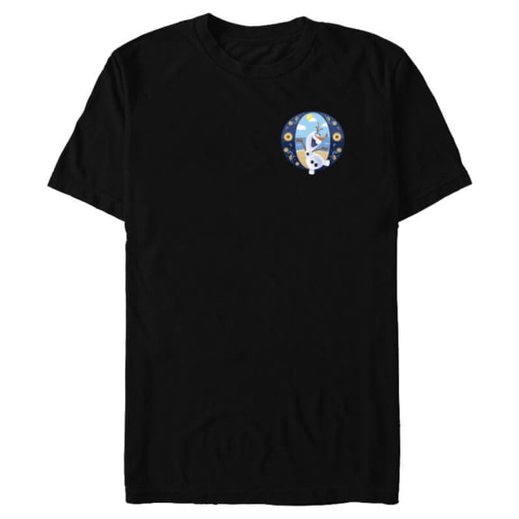 Disney Alphabet Monogram Frozen Letter O for Olaf - Short Sleeve Blended T-Shirt for Adults - Customized-Black