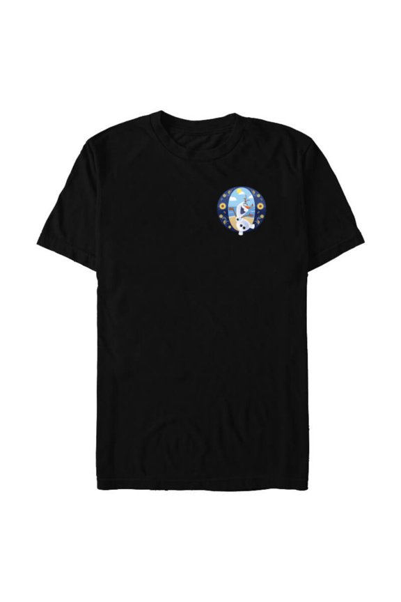 Alphabet Monogram Frozen Letter O for Olaf - Short Sleeve Blended T-Shirt for Adults - Customized-Black