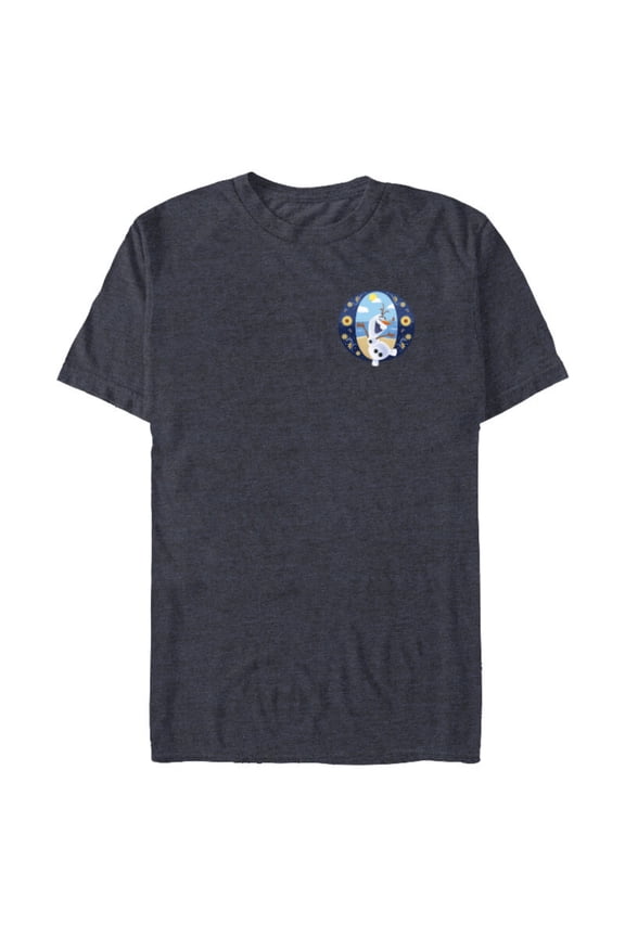 Alphabet Monogram Frozen Letter O for Olaf - Short Sleeve Blended T-Shirt for Adults - Customized-Navy Heather