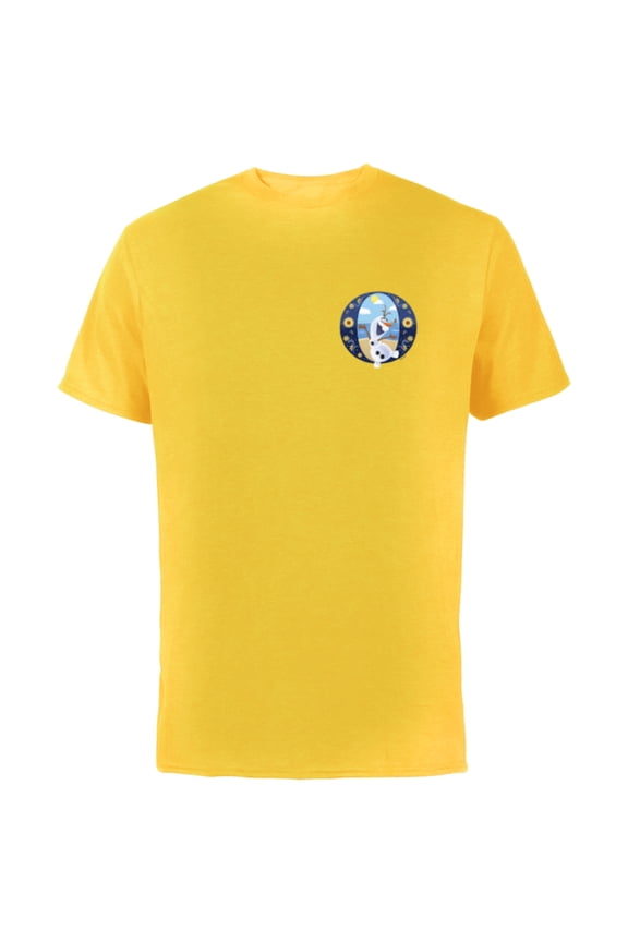 Alphabet Monogram Frozen Letter O for Olaf - Short Sleeve Cotton T-Shirt for Adults - Customized-Yellow